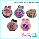 MIRROR POUCH - BAG/J03 GREEN, PINK, RED, WHITE & YELLOW